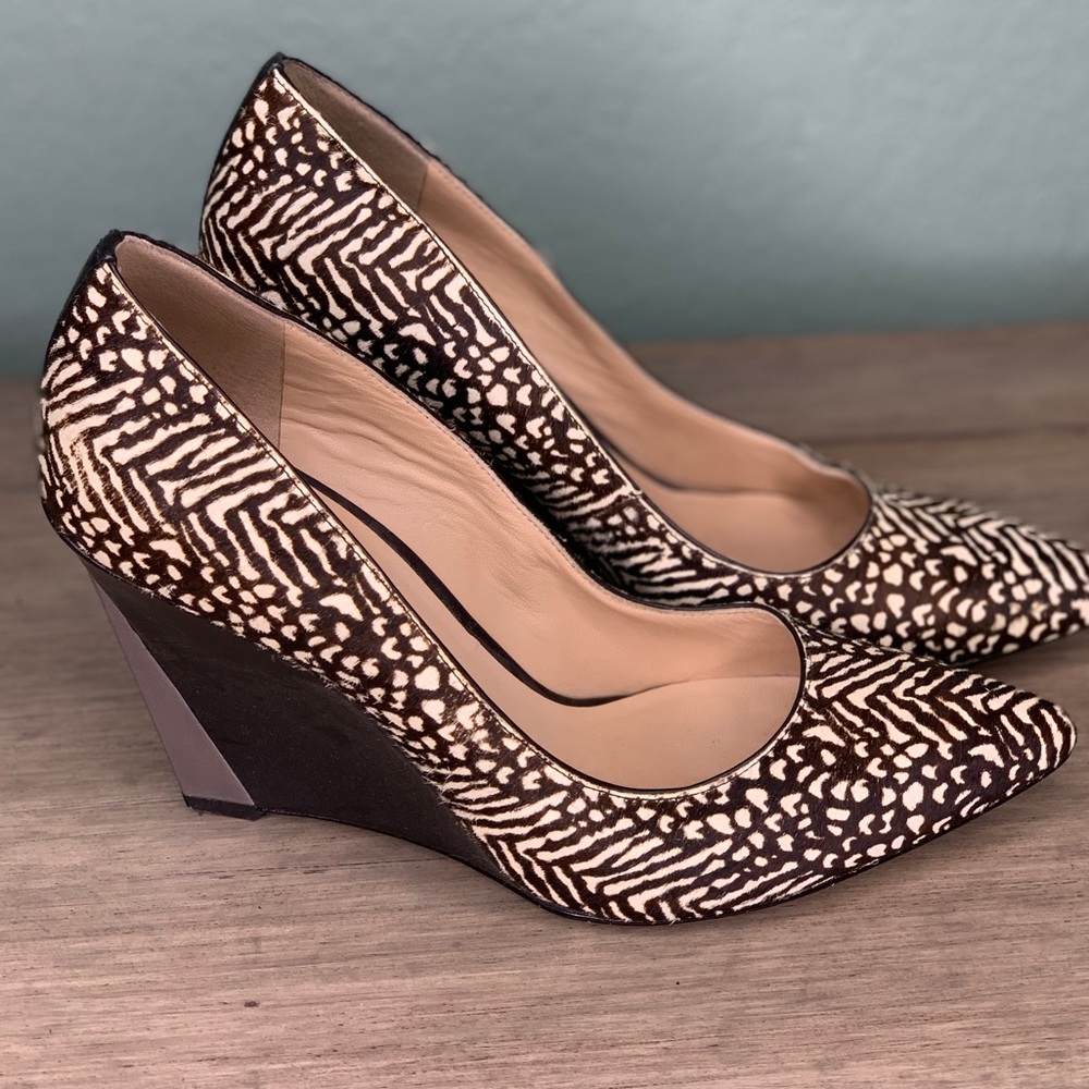 Guess by Marciano mohair animal print wedges